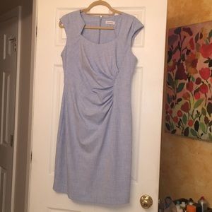 Calvin Klein 10 Dress Blue EUC cap sleeve blue